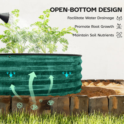 Galvanised Raised Garden Bed Planter Box, Light Green