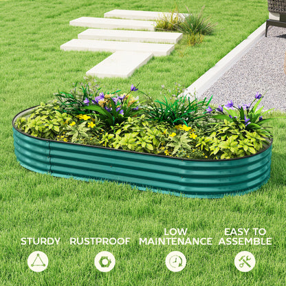 Galvanised Raised Garden Bed Planter Box, Light Green