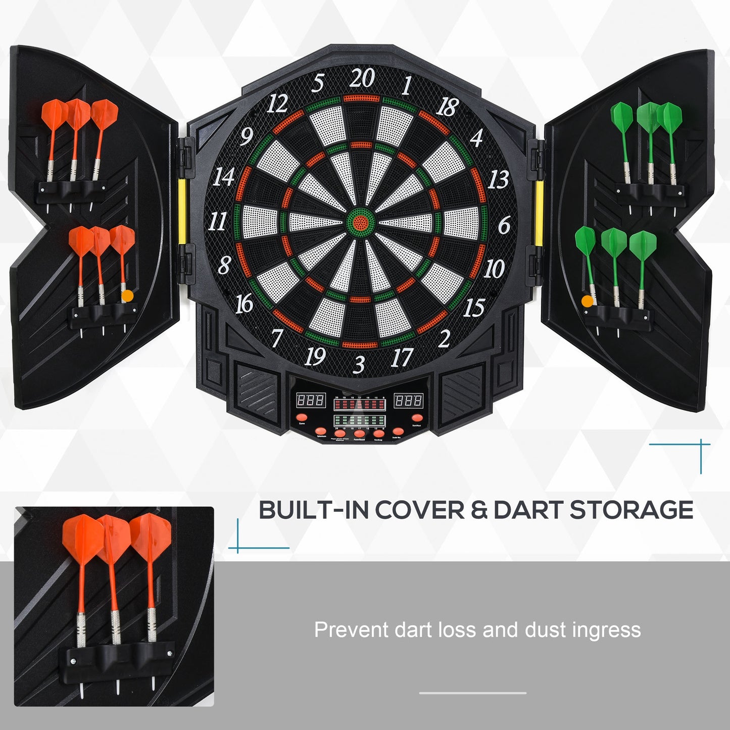 27 Games Dart Board Dartboard Set Electronic LED Darts Game Display Party