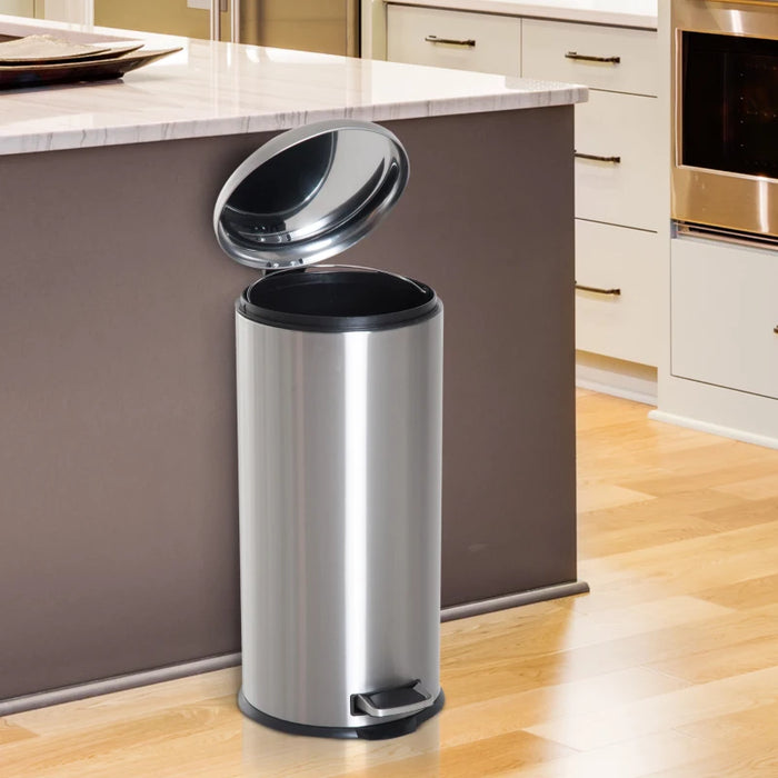 30L Stainless Steel Foot Pedal Bin