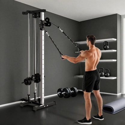 Wall Mount Cable Station with 15 Positions Adjustable Dual Pulleys
