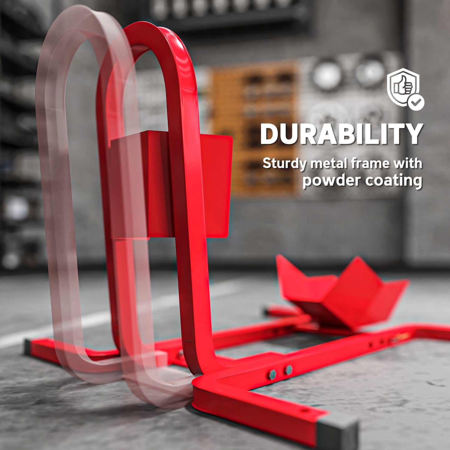 Adjustable Motorcycle Wheel Chock Motorbike Holder with Metal Frame