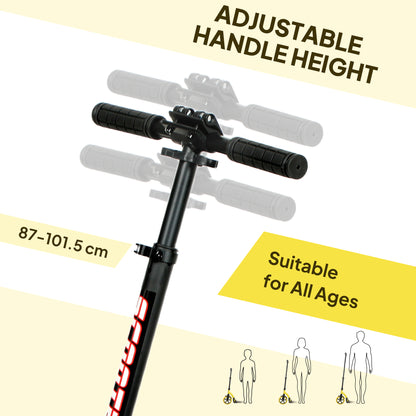 Teens Adult Kick Scooter Foldable Adjust Aluminium For 14+ Yellow