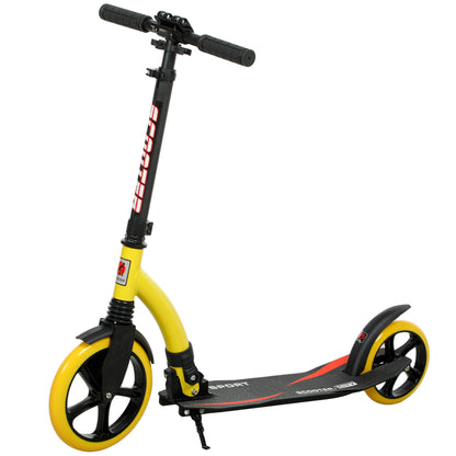 Teens Adult Kick Scooter Foldable Adjust Aluminium For 14+ Yellow