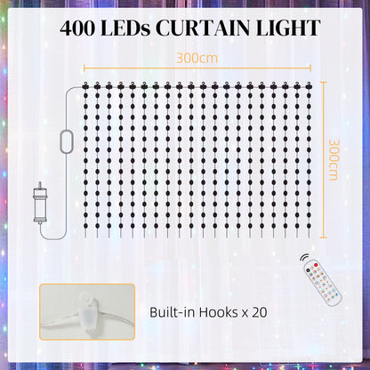 Smart LED Curtain Lights, Dynamic DIY Fairy Lights, 3x3(m)