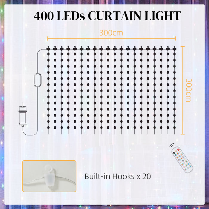 Smart LED Curtain Lights, Dynamic DIY Fairy Lights, 3x3(m)