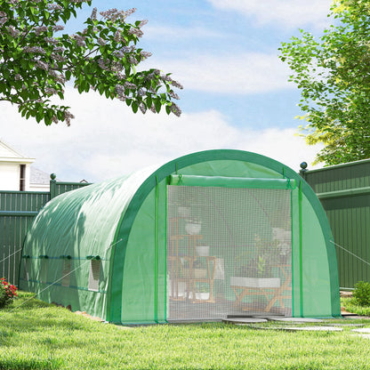 Walk-in Tunnel Greenhouse, Upgraded Structure, Mesh Door & Windows