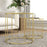 Coffee Table Set of 2, Nest of Tables with Metal Frame, Gold Tone