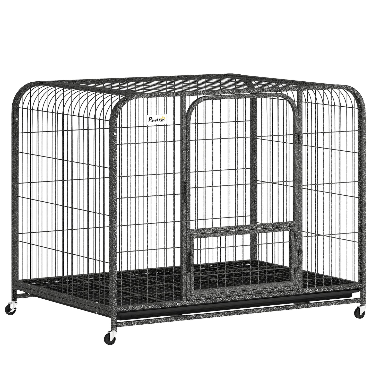 Heavy Duty Dog Crate, Large Dog Cage with Wheels and Tray