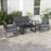 Four-Piece Aluminium Garden Dining Set, with Cushions