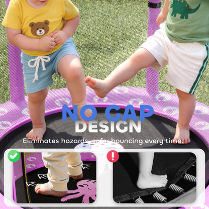 4.6FT Kids Trampoline with Safety Enclosure Net, Purple