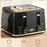 Toaster with 4 Slot, 7 Browning Levels, 1600W, Black Honeycomb