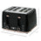 Toaster with 4 Slot, 7 Browning Levels, 1600W, Black Honeycomb