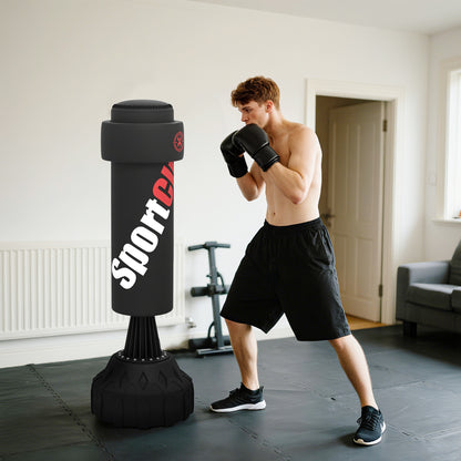 Freestanding Punching Bag, 175cm Boxing Bag with Stand, Hand Wrap