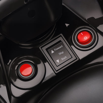 6V Electric Ride on Car, Kids ATV 4 Wheeler with Music and LED Headlights, Indoor Outdoor Toy Car for Ages 3-8 Years Boys and Girls, Black