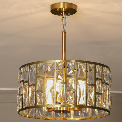 Modern Flush Mount Ceiling Light, Crystal Chandelier for Living Room