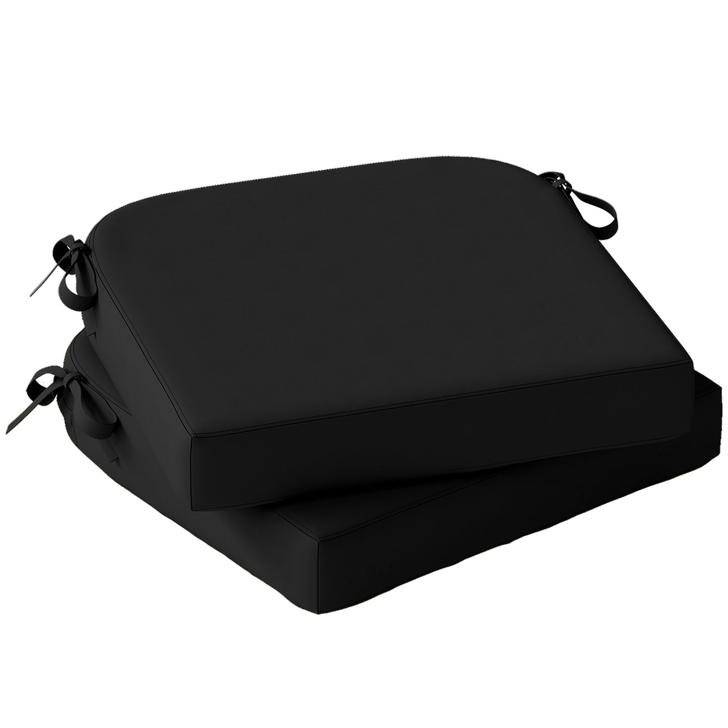 Outdoor Chair Seat Cushions Set of 2, Garden Chair Cushions, Black