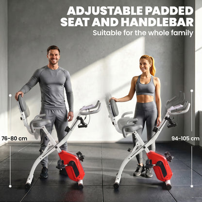 4-In-1 Folding Exercise Bike with Resistance Bands, Orange