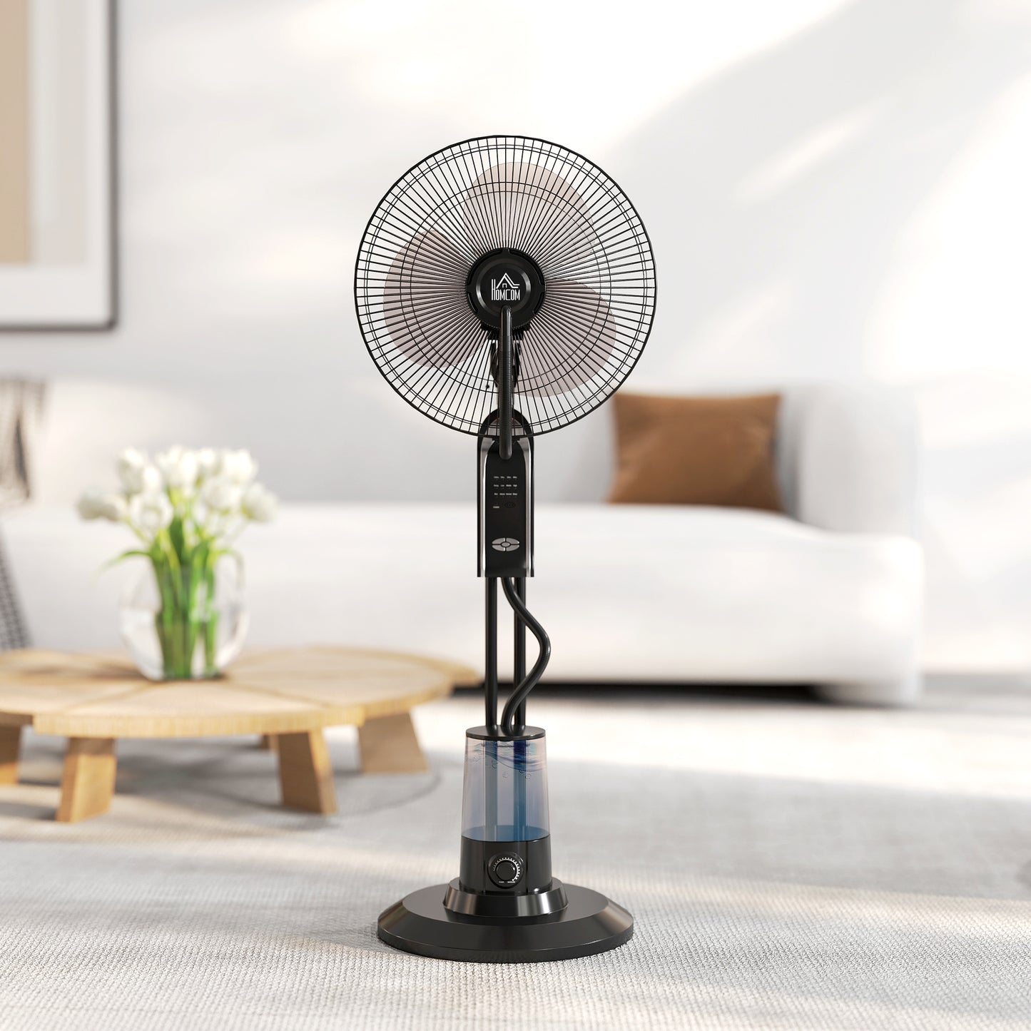 Spray Misting Fan, Pedestal Fan w/ Oscillation, Tilt, 120 cm