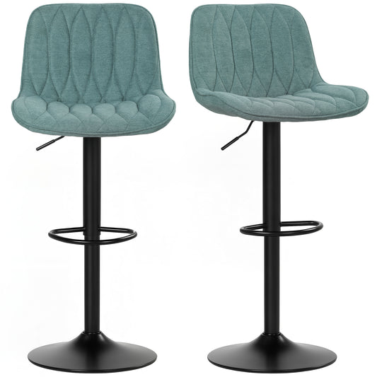 Bar Stools Set of 2, Modern Armless Bar Chairs, Blue