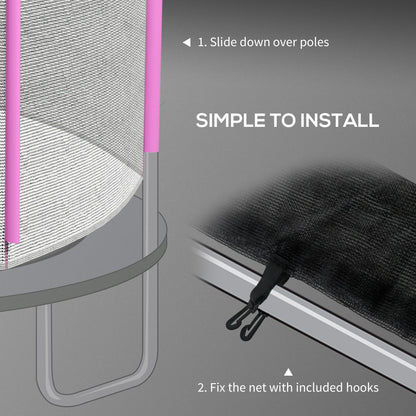 10ft Trampoline Net Replacement Safety Net with Zipped Door, Pink
