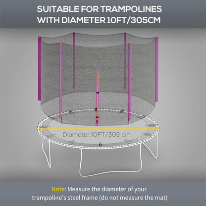 10ft Trampoline Net Replacement Safety Net with Zipped Door, Pink