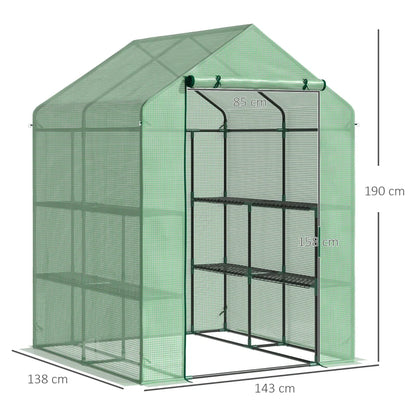 Walk in Garden Greenhouse with Shelving