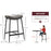 Kitchen Stools Set of 2, Microfibre Upholstered Barstools, Industrial Bar Chairs with Curved Seat and Steel Frame