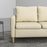 143cm 2 Seater Sofa for Living Room, Modern Fabric Couch, Loveseat Sofa Settee with Wood Legs and 2 Pockets for Bedroom and Home Office, Beige