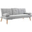 3 Seater Sofa Bed Scandinavian Style Recliner Thick Cushions Adjustable Split Back Middle Table with Armrest Cup Holder