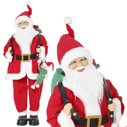 4ft Christmas Singing Dancing Santa Claus with Sack, Hanging Elf