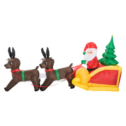Inflatable Self-inflating Santa Sleigh Reindeer Christmas