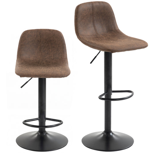 Bar Stools Set of 2, Modern Swivel Barstools for Dining Room, Brown