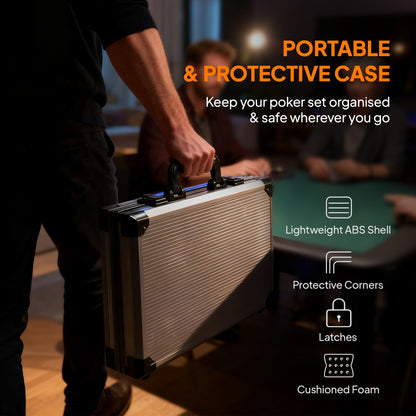 400-Piece Poker Chips Set, Texas Holdem Poker Set with Case, Mat