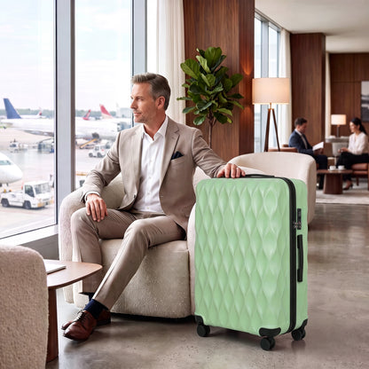 28Inch Suitcase Hard Shell Checked Luggage with TSA Lock, Green