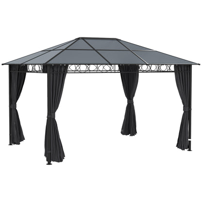 3 x 4m Hardtop Gazebo for Garden Party w/ Polycarbonate Curtains