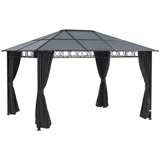 3 x 4m Hardtop Gazebo for Garden Party w/ Polycarbonate Curtains