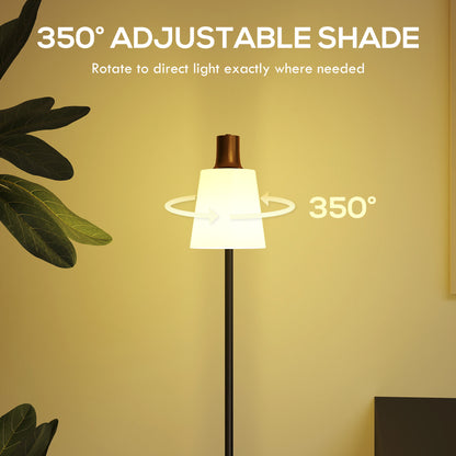 Standing Lamp with Rotatable Head, Modern Floor Lamp, Black
