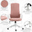 High-Back Office Chair, Elastic Desk Chair with Armrests, Tilt Function, Adjustable Seat Height, Pink