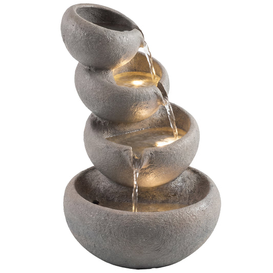 Water Fountain Outdoor, 4-Tier Garden Water Feature