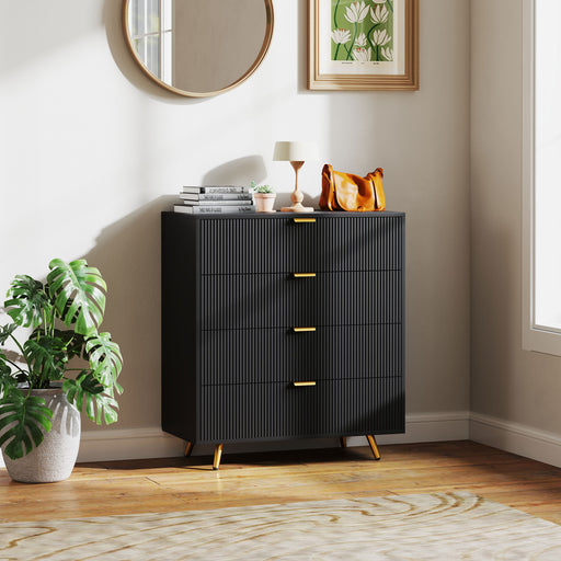 Chest of Drawers with 4 Drawers for Bedroom, Living Room, Black