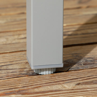 7 Piece Garden Dining Set, Steel Outdoor Table and Chairs, Black