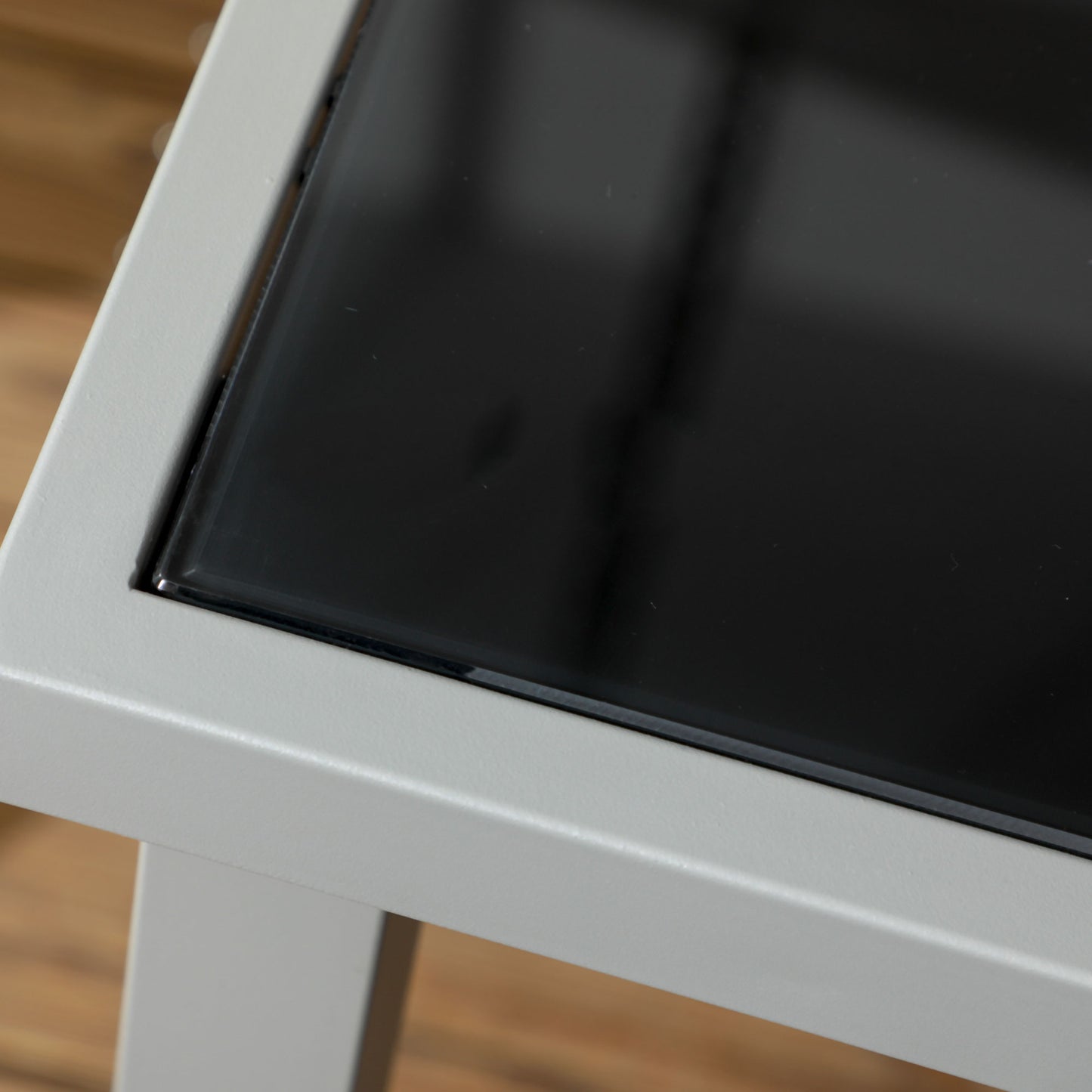 7 Piece Garden Dining Set, Steel Outdoor Table and Chairs, Black