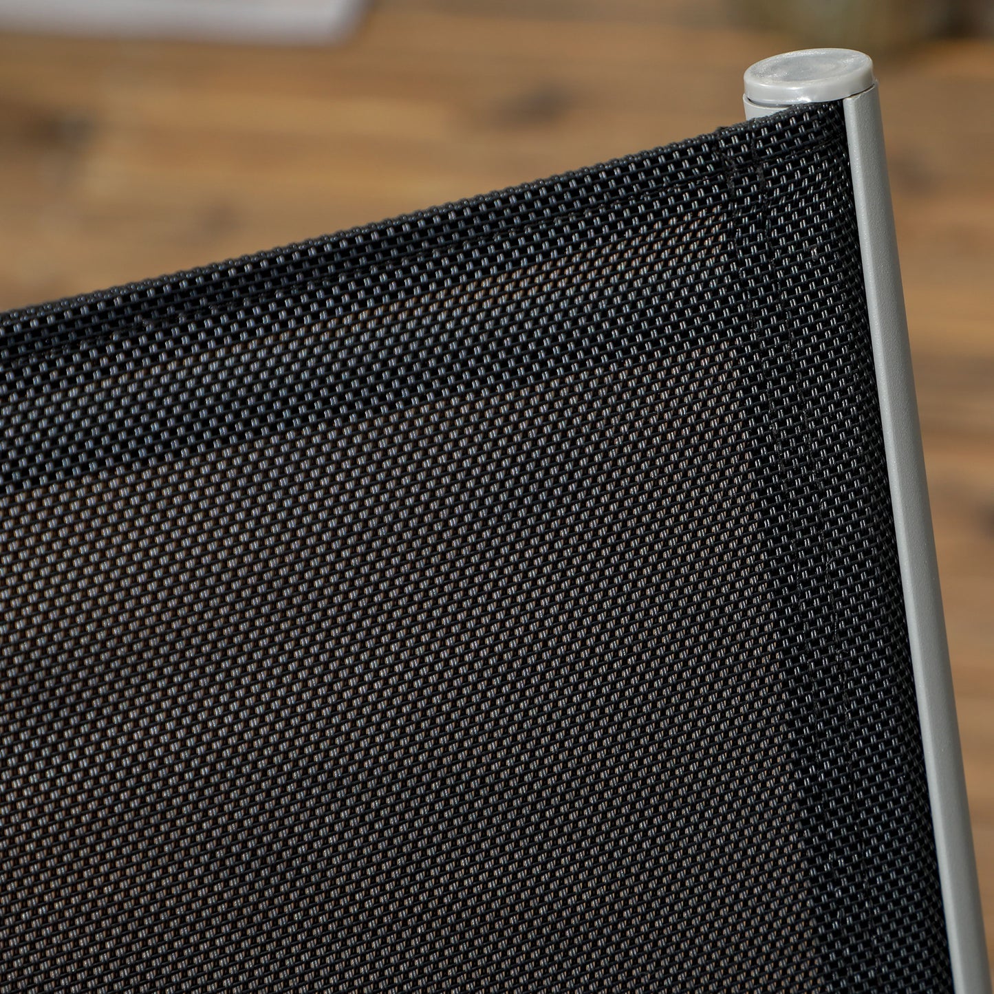 7 Piece Garden Dining Set, Steel Outdoor Table and Chairs, Black