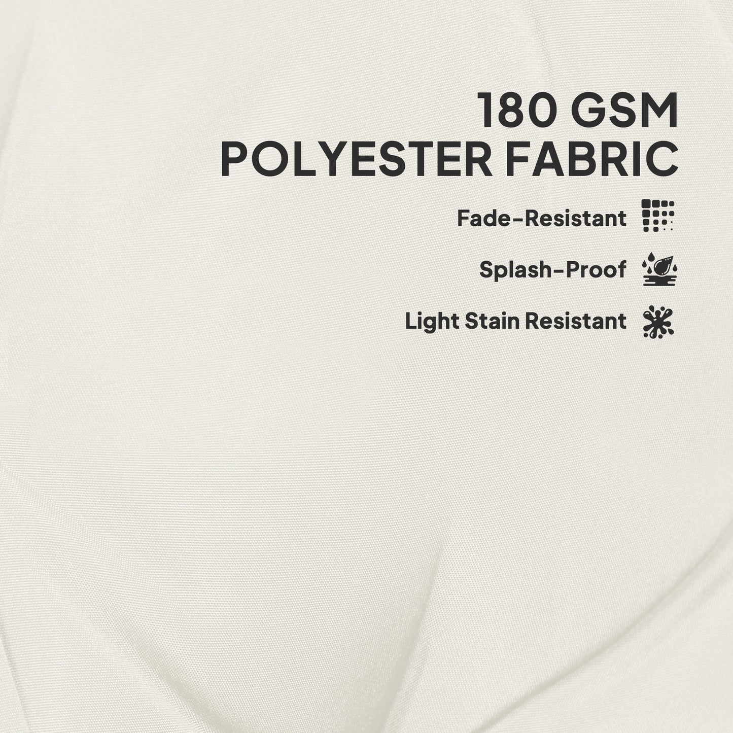 Set of 4 Garden Chair Cushions, Outdoor Seat Pads, White