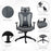 Mesh Office Chair, Reclining Desk Chair with Adjustable Headrest, Lumbar Support, 3D Armrest, Sliding Seat, Swivel Wheels, Grey