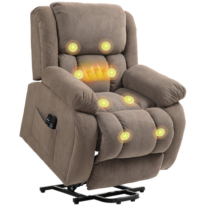 Power Lift Recliner Chair, Reclining Chair with Massage, Light Brown