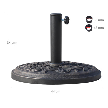 12kg Garden Parasol Base, Round Resin Sun Umbrella Base, Bronze