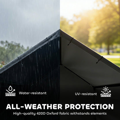 Dog Shade Shelter, Outdoor Dog House with Waterproof & UV-Resistant Canopy, Pet Tent for Small Medium Large Breeds, Pet House for Small Animals with Ground Nails, 125 x 110 x 93 cm