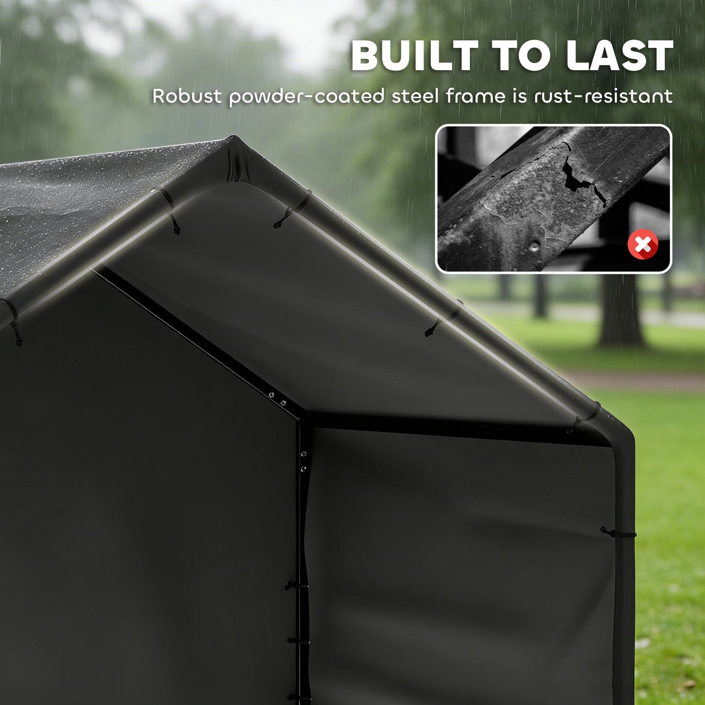 Dog Shade Shelter, Outdoor Dog House with Waterproof & UV-Resistant Canopy, Pet Tent for Small Medium Large Breeds, Pet House for Small Animals with Ground Nails, 125 x 110 x 93 cm